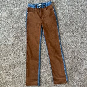 Good American Size 26 Brown suede Jeans